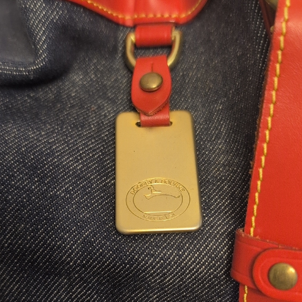 Red and Blue Denim Bucket Bag - Picture 3 of 12